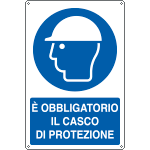 E1902X - Cartello obbligo e'obbligatorio indossare il casco...EN ISO 7010
