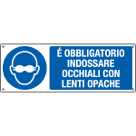 E190701K - cartello indossare occhiali lenti opache EN ISO 7010