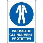 E1911X - Cartello obbligo indossare indumenti protettivi EN ISO 7010
