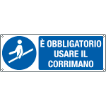 E191201K - cartello usare il corrimano EN ISO 7010