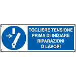 E1921KS - Etichetta adesiva obbligo togliere tensionr prima di..EN ISO 7010