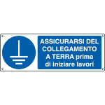 E1922KS - Etichetta assicurarsi del collegamento a terra prima EN ISO 7010