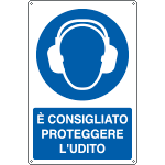 E1931X - Cartello obbligo è consigliato proteggere l'udito EN ISO 7010