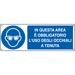 E1932K - Cartello obbligo usare gli occhiali a tenuta EN ISO 7010