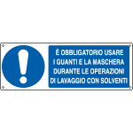 E1934KS - Etichetta adesiva obbligo usare guanti e maschere EN ISO 7010