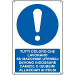 E1935X - Cartello obbligo coloro che lavorano su macchine EN ISO 7010