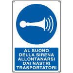 E1937X - cartello al suono della sirena allontanarsi dai nastri EN ISO 7010