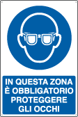 E1941Y - Cartello obbligo in questa zona proteggere occhi EN ISO 7010