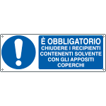 E1942H - Cartello chiudere recipiente solvente con coperchio EN ISO 7010