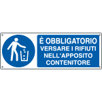 E1946KS - Etichetta adesiva versare rifiuti in appositi contenitori EN ISO 7010