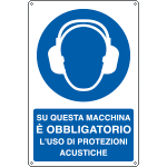 E1950X - Cartello obbligoproteggere l'udito su macchina EN ISO 7010