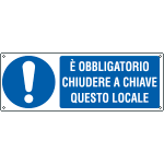 E1960KS - Etichetta adesiva obbligo chiudere chiave locale EN ISO 7010