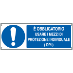 E1961KS - Etichetta obbligo Uso mezzi protezioni individuali EN ISO 7010