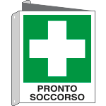 E20101BIY - cartello bifacciale pronto soccorso EN ISO 7010
