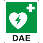 E20109X - Cartello defibrillatore di emergenza simbolo piu' testo EN ISO 7010