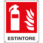 E20118X - Cartello antincendio estintore simbolo+testo EN ISO 7010