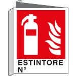 E20150BIX - Cartello bifacciale ESTINTORE N. EN ISO 7010
