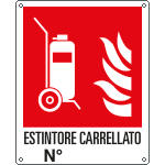 E20152Y - Cartello antincendio estintore carrellato n. EN ISO 7010 F009
