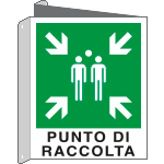 E20153BIX - Cartello bifacciale PUNTO DI RACCOLTA EN ISO 7010