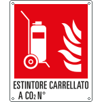 E20179X - Cartello antincendio estintore carrellato a CO2 n. EN ISO 7010 F009