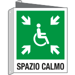 E20195BIX - Cartello bifacciale emergenza spazio calmo EN ISO 7010