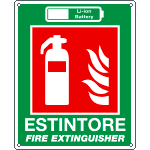 E20350X - Cartello antincendio estintore per batterie al litio