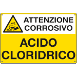 E2733 - Cartello pericolo ACIDO CLORIDRICO EN ISO 7010