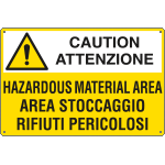E2756 - Cartello pericolo AREA STOCCAGGIO-HAZARDOUS AREA EN ISO 7010