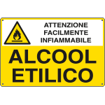 E2780 - Cartello sostanze pericolose ALCOOL ETILICO EN ISO 7010