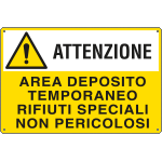 E2789 - Cartello AREA DEPOSITO TEMPORANEO RIFIUTI SPECIALI EN ISO 7010