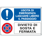 E3520 - Cartello Lasciare libero il passaggio divieto di sosta EN ISO 7010