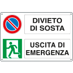E3546 - Cartello Lasciare lebero il passaggio uscita emergenza ds EN ISO 7010
