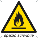 E400200K - Cartello pericolo infiammabile solo simbolo EN ISO 7010
