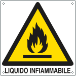 E400202KS - Etichetta autoadesiva pericolo liquido infiammabile EN ISO 7010
