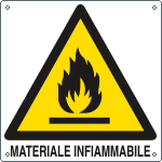 E400205KS - Etichetta adesiva pericolo materiale infiammabile EN ISO 7010