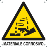 E400503K - Cartello pericolo materiale corrosivo EN ISO 7010