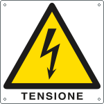 E400713KS - Etichetta pvc autoadesivo pericolo tensione EN ISO 7010