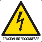 E400717KS - Etichetta adesiva pericolo tensioni interconnesse EN ISO 7010