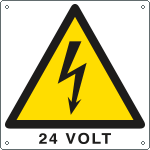 E400719K - Cartello pericolo 24 Volt EN ISO 7010