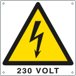 E400727K - Cartello pericolo 230 Volt EN ISO 7010