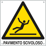 E401401X - Cartello pericolo pavimento scivoloso scivoloso EN ISO 7010