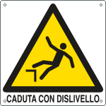 E403801W - Cartello pericolo caduta con dislivello EN ISO 7010
