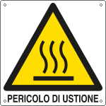 E403902K - Cartello pericolo pericolo di ustione EN ISO 7010