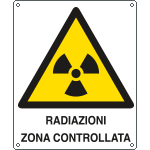 E410601X - Cartello pericolo radiazioni zona controllata EN ISO 7010