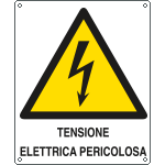 E410706K - Cartello pericolo Tensione elettrica pericolosa EN ISO 7010