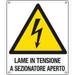 E410707W - Cartello pericolo attenzione "lame in tensione"ISO 7010