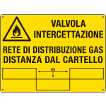 E4811 - cartello Valvola intercettazione rete di distribuzione gas EN ISO 7010