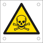 E49605MS - Foglio n.5 etichette autoadesive pericolo tossico EN ISO 7010