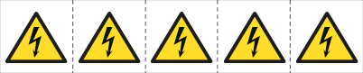 E49607MS - foglio n.5 etichette adesive 60x60 Pericolo tensione...EN ISO7010