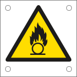 E49618M - Cartello alluminio pericolo di sostanze comburenti EN ISO 7010